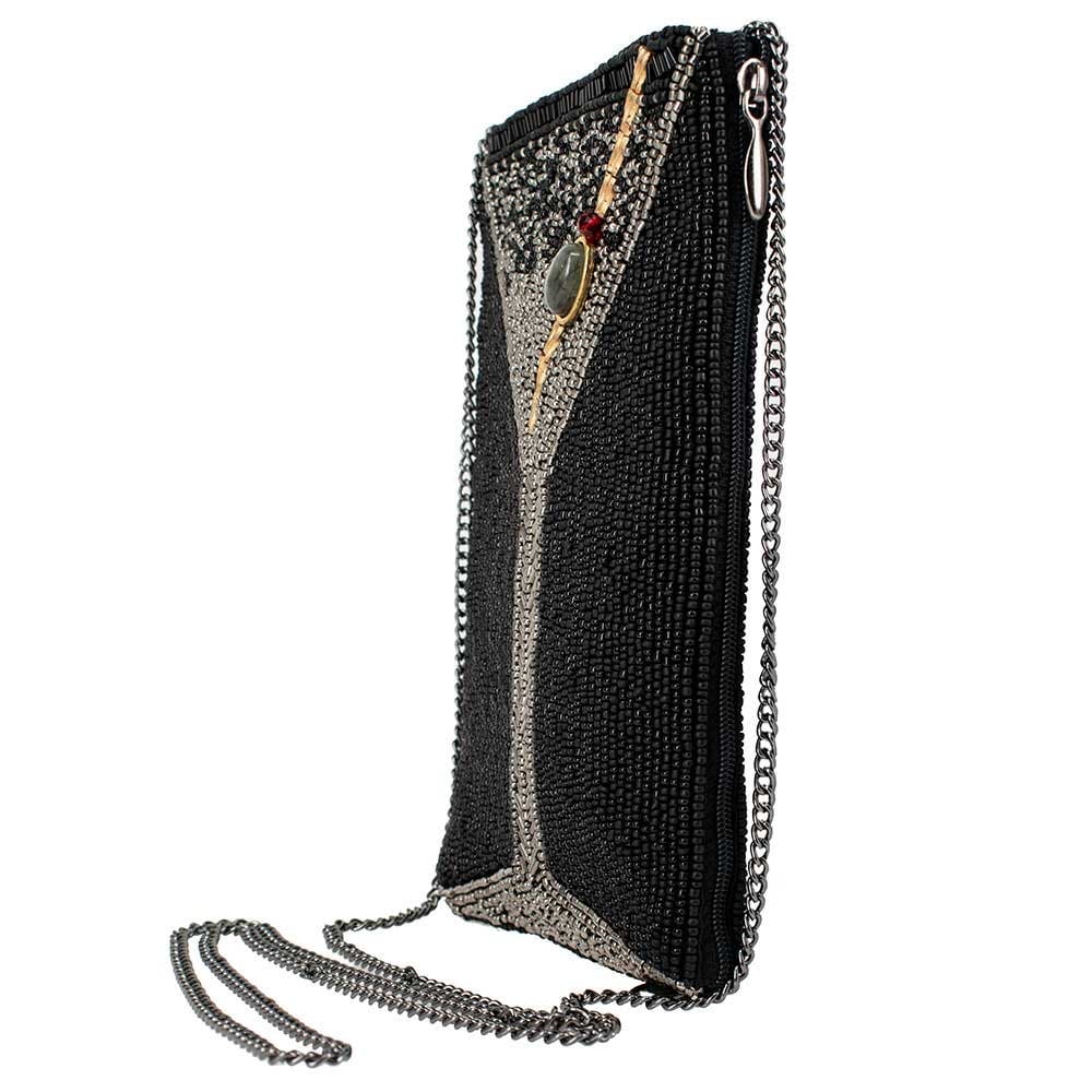 Mary Frances Accessories Make It Dirty Crossbody Phone Bag, Alternate, color, Black