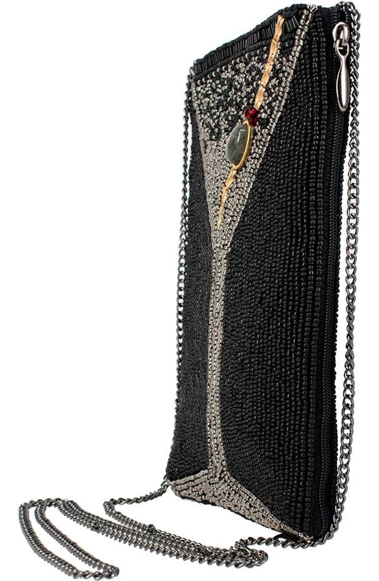 Mary Frances Accessories Make It Dirty Crossbody Phone Bag, Alternate, color, Black