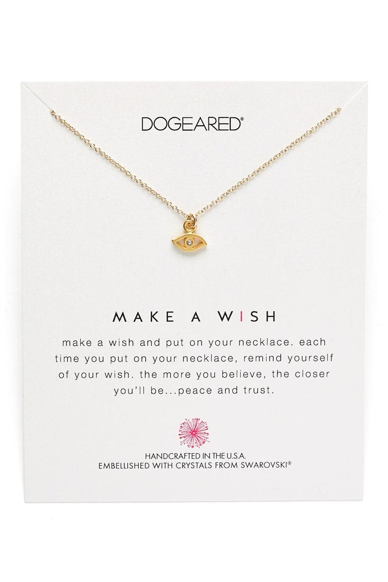 'Swarovski Reminders' Pendant Necklace, Main, color, GOLD- EYE