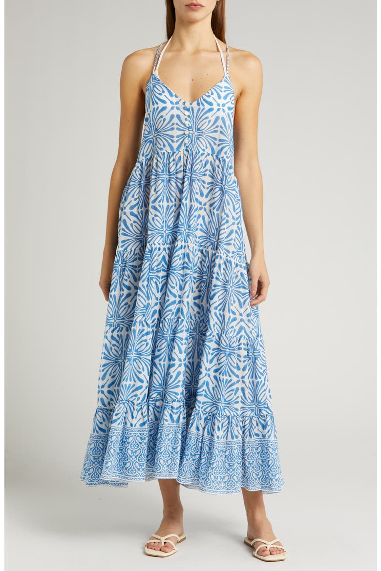 Hope Cotton Cover-Up Maxi Dress, Main, color, BLUE PSYCHEDELIC