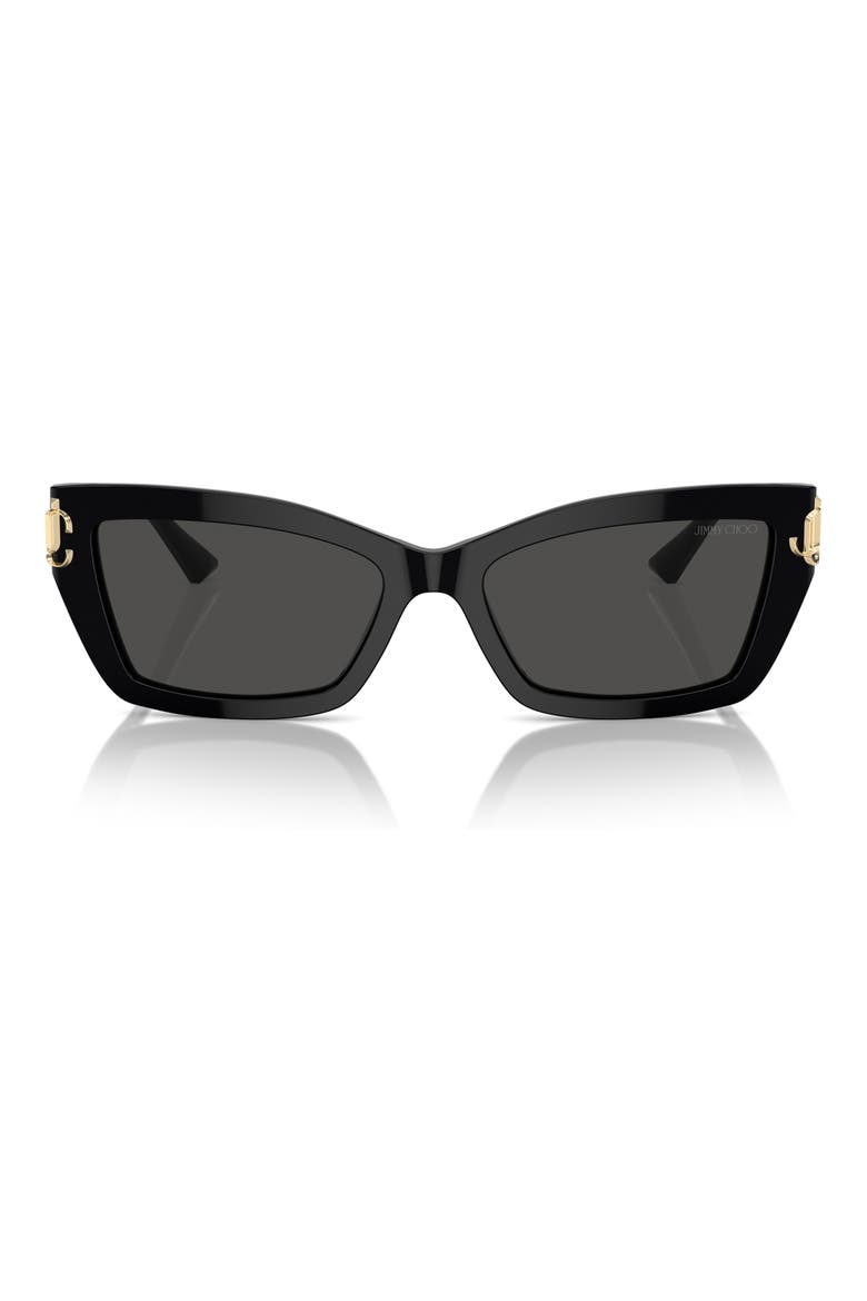 55mm Cat Eye Sunglasses, Main, color, BLACK / DARK GREY