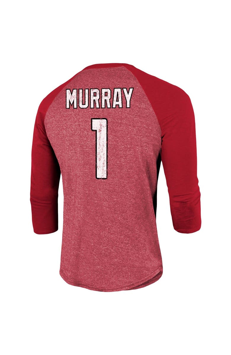 Majestic Threads Men's Majestic Threads Kyler Murray Cardinal Arizona Cardinals Team Player Name & Number Tri-Blend Raglan 3/4-Sleeve T-Shirt, Alternate, color, 