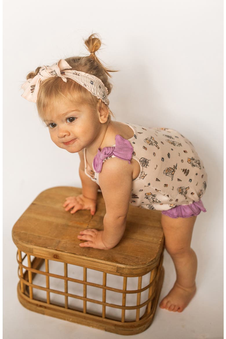 x Paddington Bear™ Organic Cotton Ruffle Bodysuit, Alternate, color, SWEET PADDINGTON