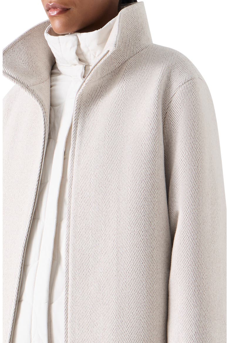 Two-in-One Wool Blend Herringbone Jacket, Alternate, color, WINTER WHITE-OAT