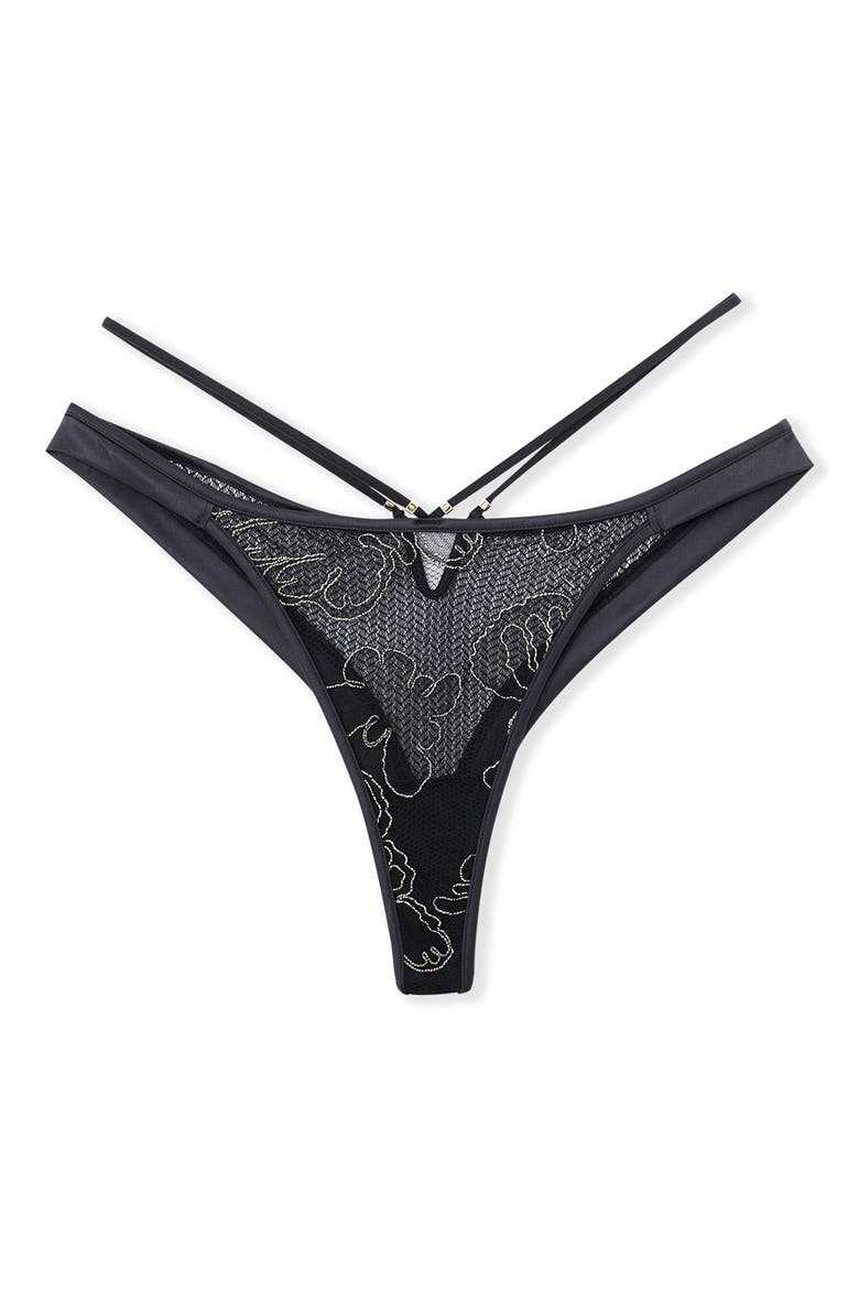 After Midnight Tanga Thong, Alternate, color, BLACK