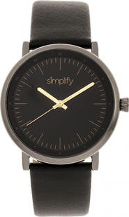 SIMPLIFY The 6200 Leather-Strap Watch