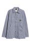 Pinstripe Cotton Button-Up Shop Jacket