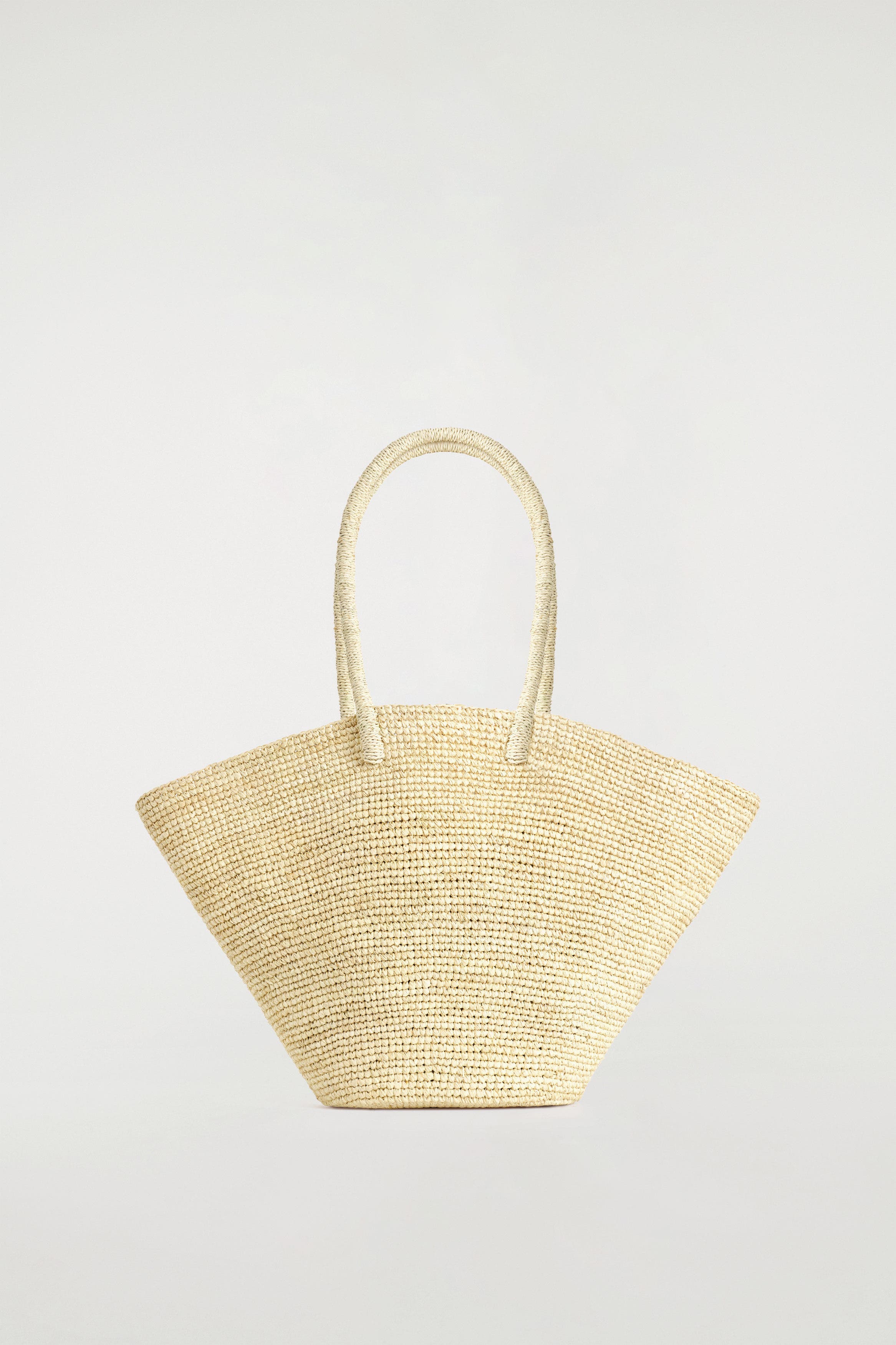 Hand-Woven Market Tote - Straw, Alternate, color, BEIGE