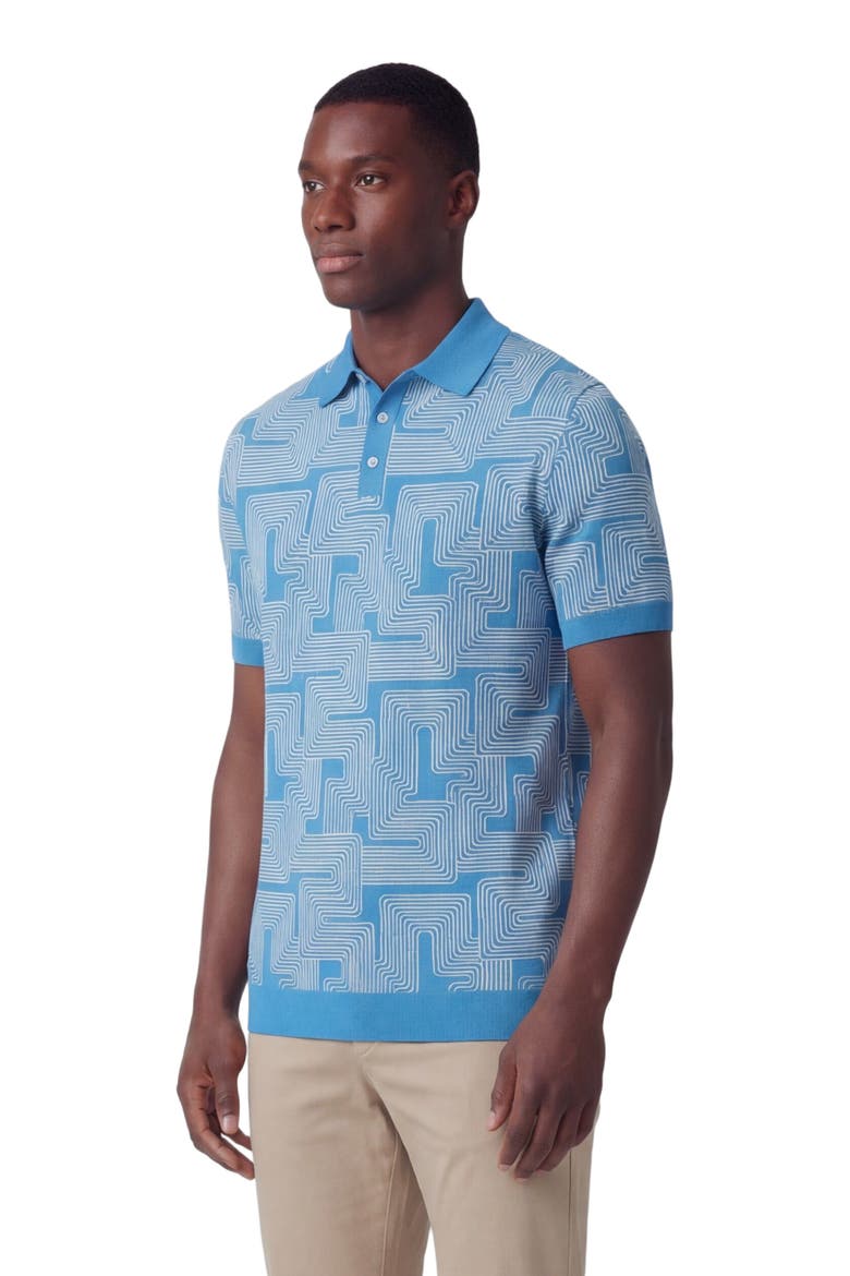 Inter Twine Mens Merino Silk Cashmere Polo, Alternate, color, INTER TWINE BLUE