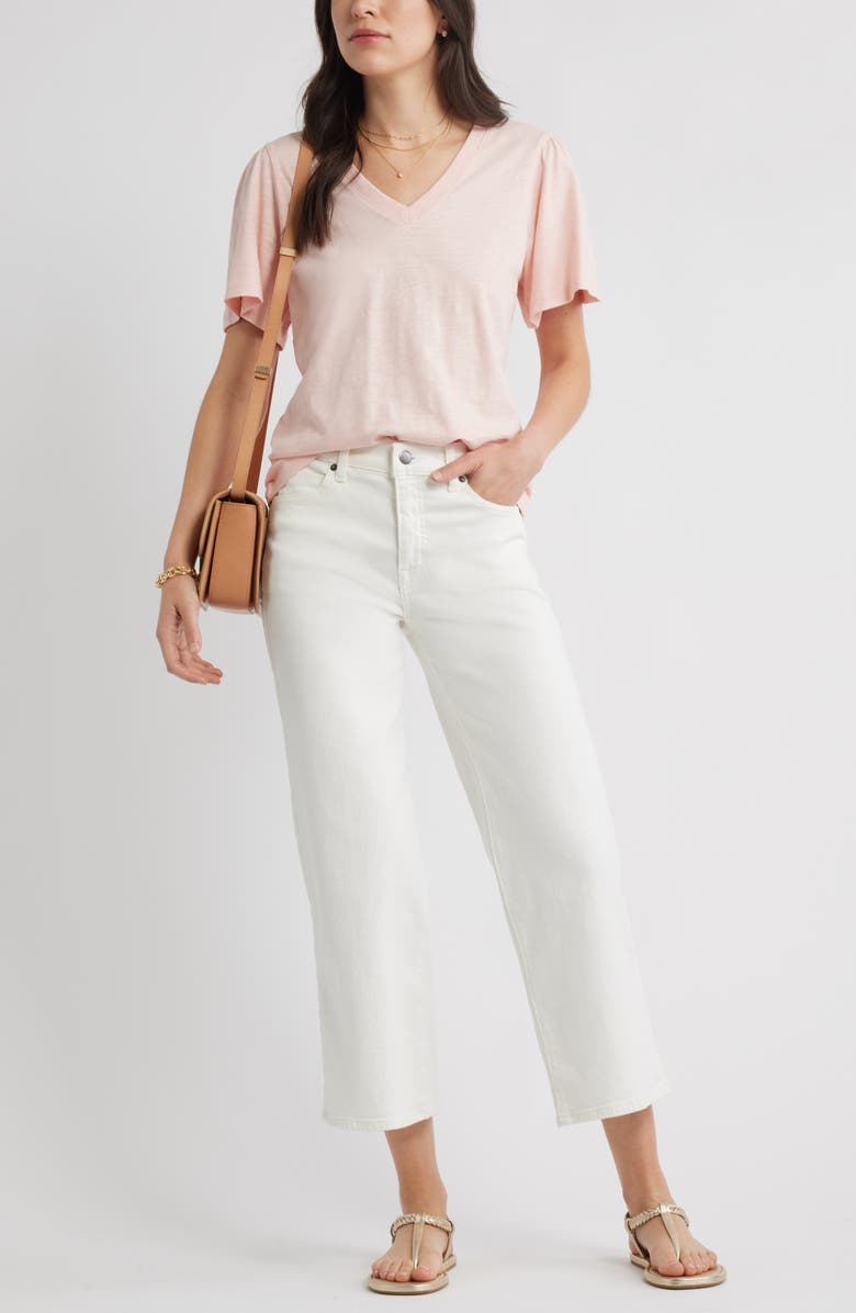 Caslon<sup>®</sup> Bell Sleeve V-Neck T-Shirt, Alternate, color, Pink Delight