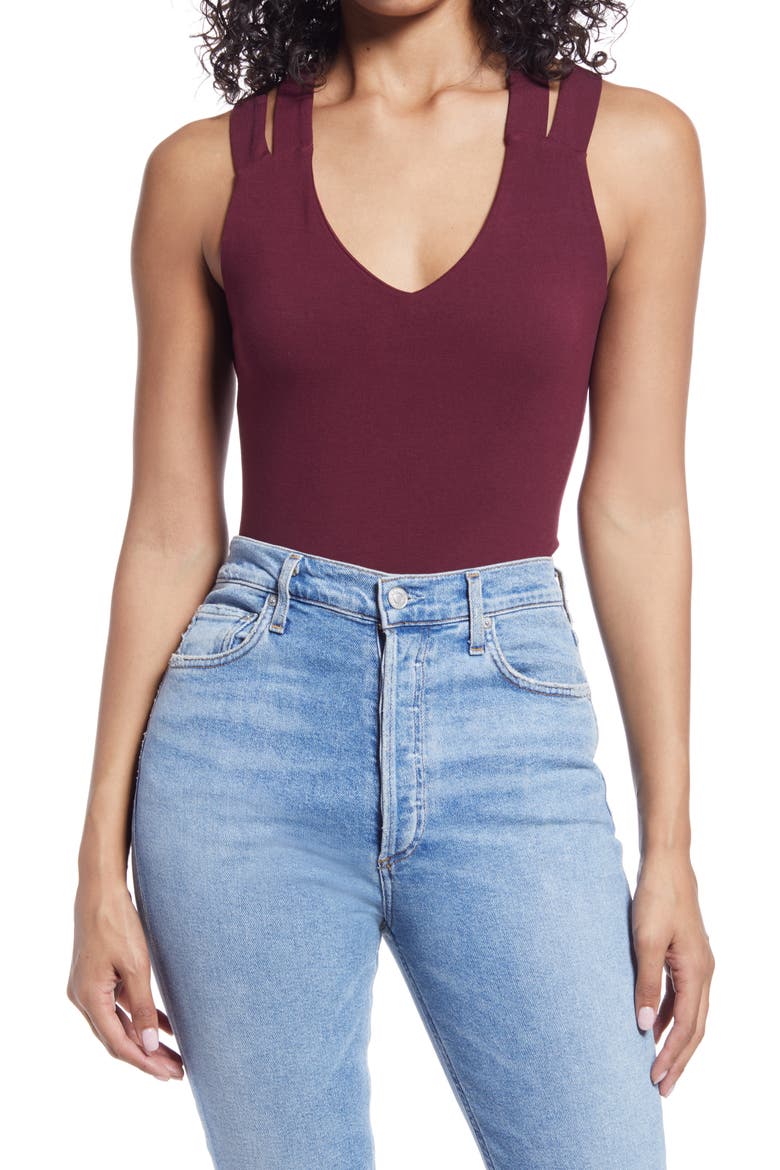 Strappy Layering Tank, Main, color, BURGUNDY