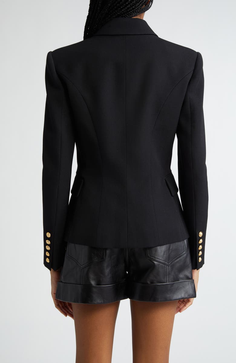 Balmain Classic Six-Button Grain de Poudre Jacket, Alternate, color, 