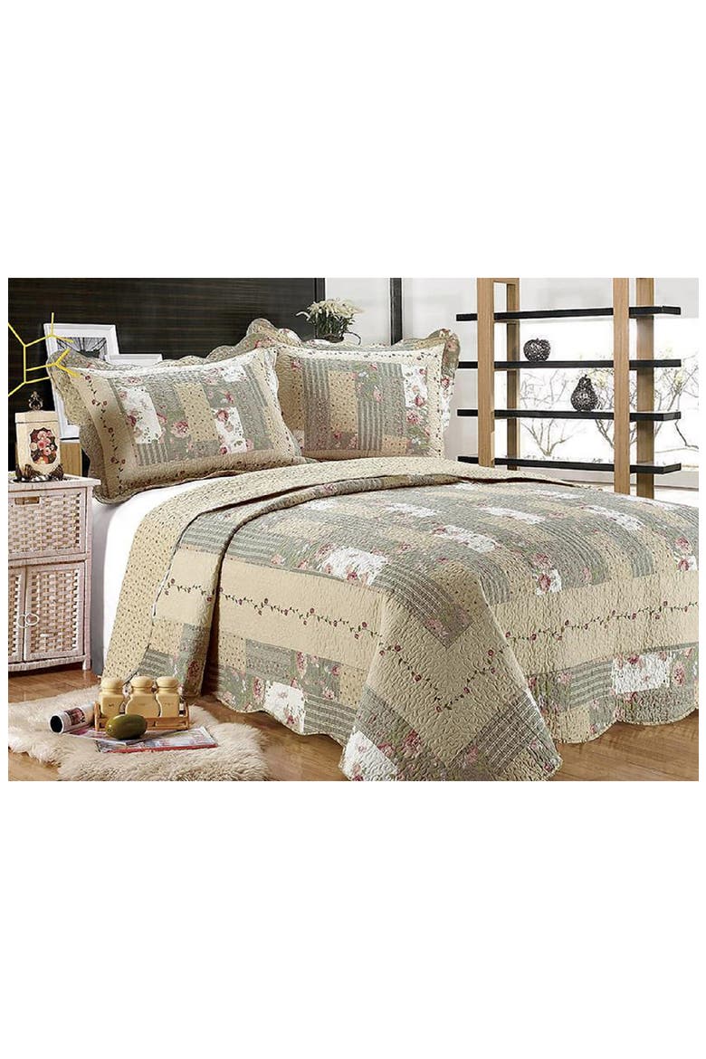 Reversible Quilt Set, Main, color, MULTI BEIGE