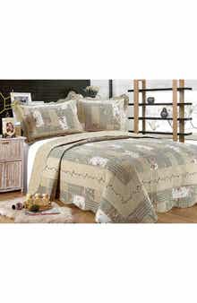 J AND V TEXTILES Reversible Quilt Set