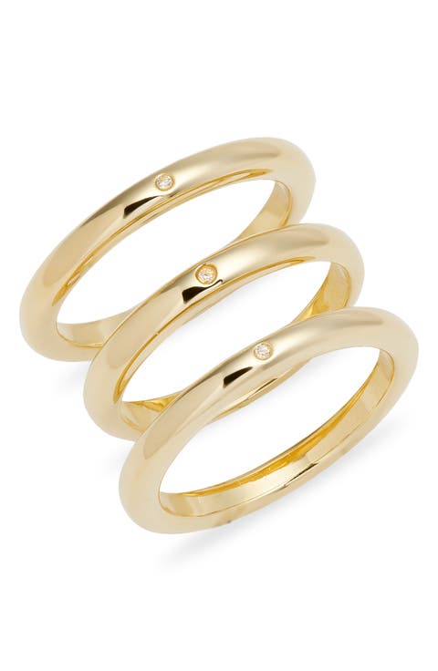 Demi Fine Set of 3 Skinny Band Rings