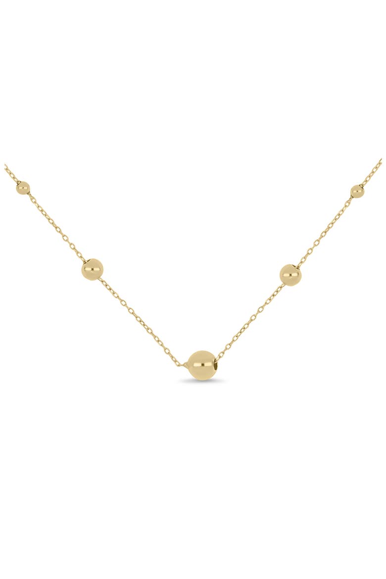 14k Gold Graduated Bead Station Chain Necklace, Alternate, color, 14K YELLOW GOLD