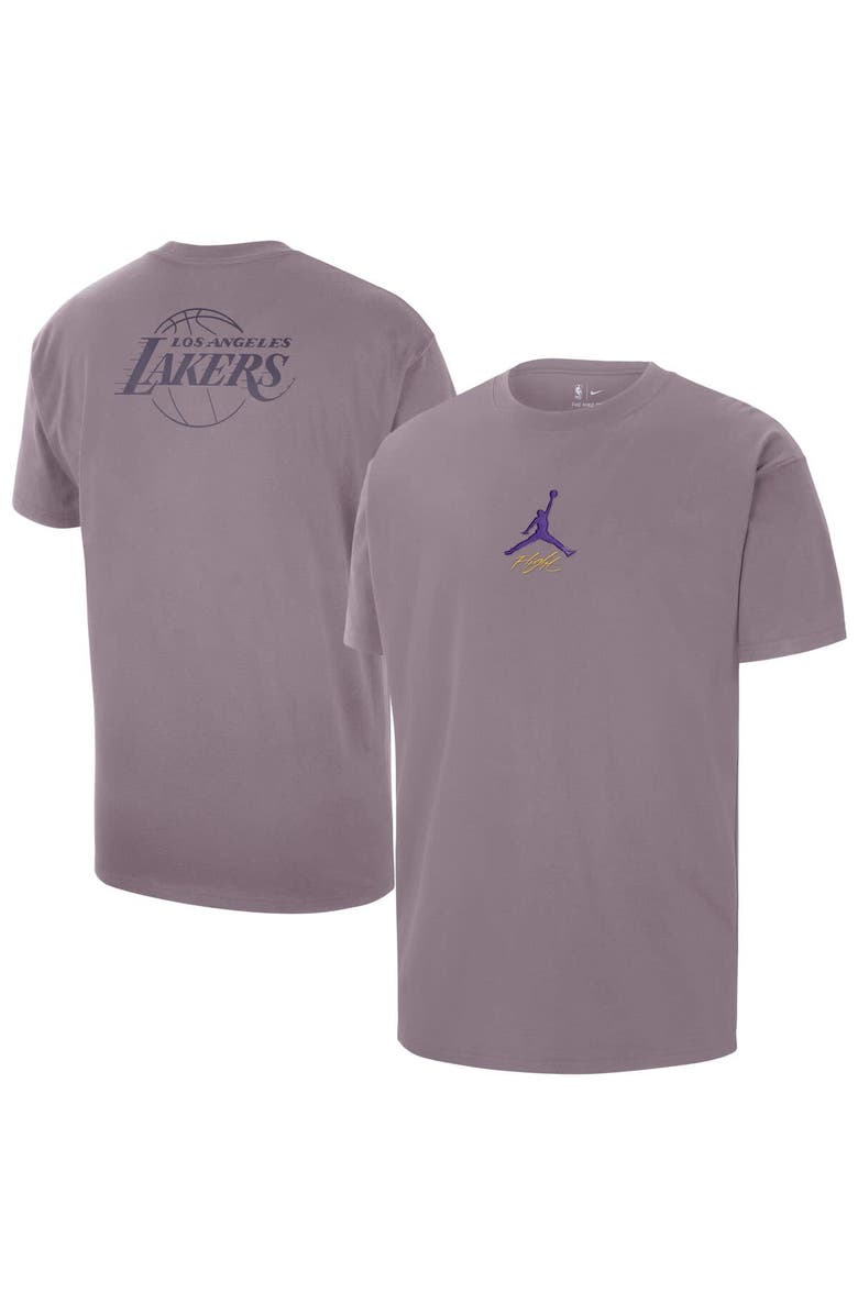 Jordan Brand Men's Jordan Brand Purple Los Angeles Lakers Statement Edition Jumpman Flight Heavyweight T-Shirt, Main, color, Purple