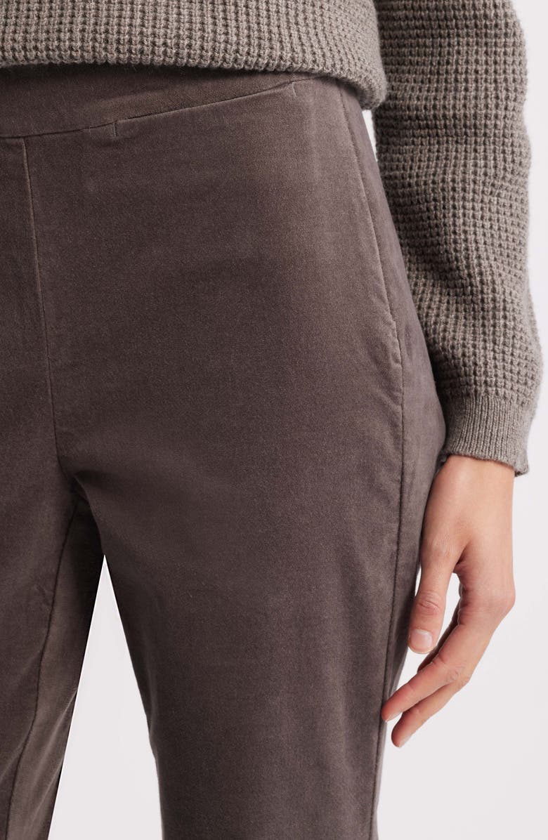 Eileen Fisher Zip Hem Slim Fit Stretch Organic Cotton Ankle Pants, Alternate, color, Rye