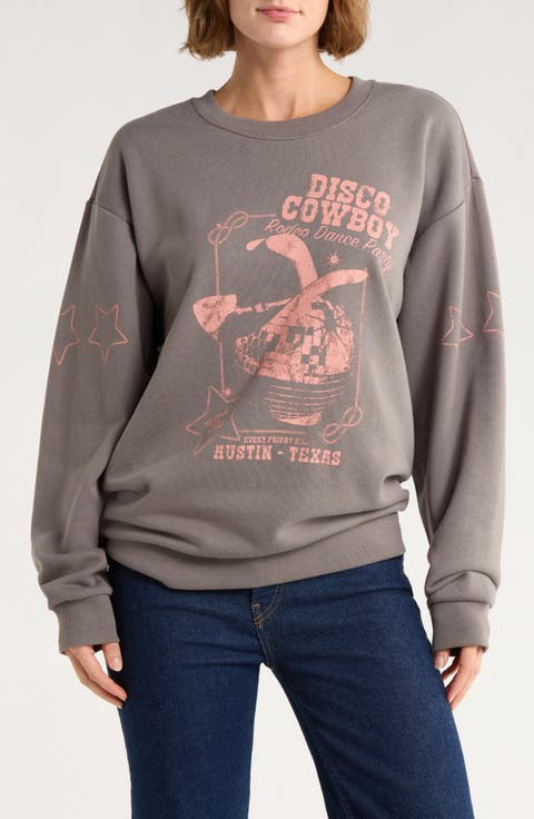 Disco Cowboy Fleece Crewneck Sweatshirt