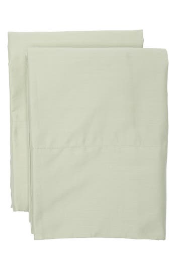 Nordstrom Rack Set Of 2 460 Thread Count Cotton Sateen Pillowcases In Green Desert