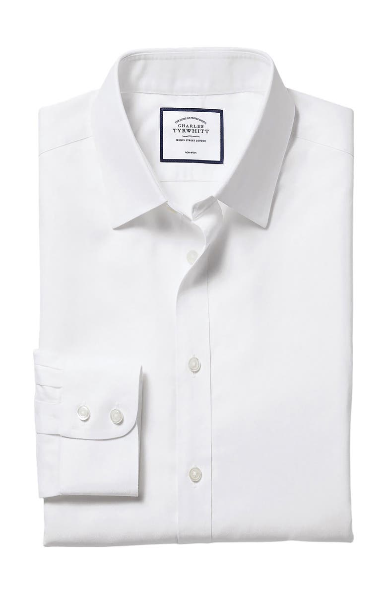 Charles Tyrwhitt Non-Iron Twill Shirt, Main, color, White