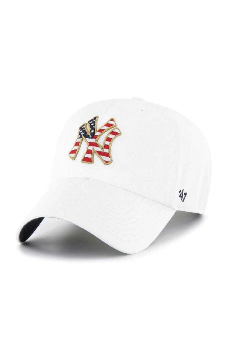 '47 Men's '47 White New York Yankees Homeland Clean Up Adjustable Hat, Main, color, 