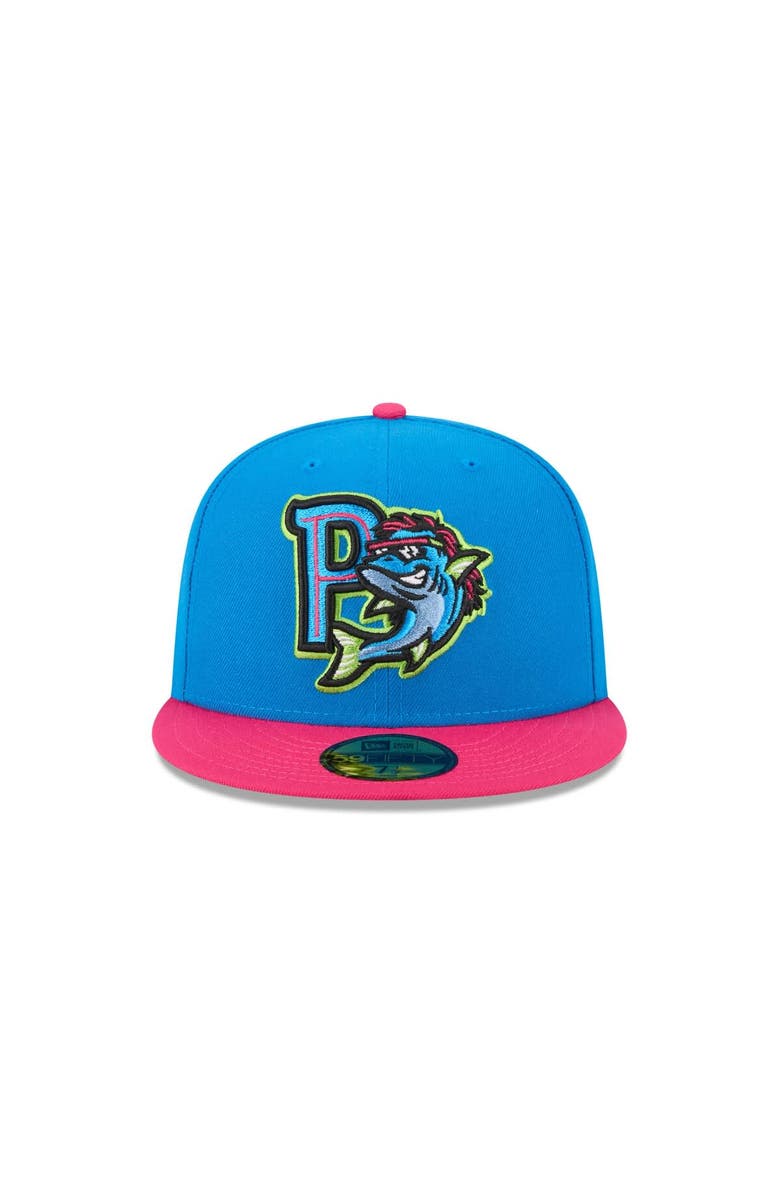 New Era Men's New Era Blue Pensacola Blue Wahoos Theme Nights 59FIFTY Fitted Hat, Alternate, color,