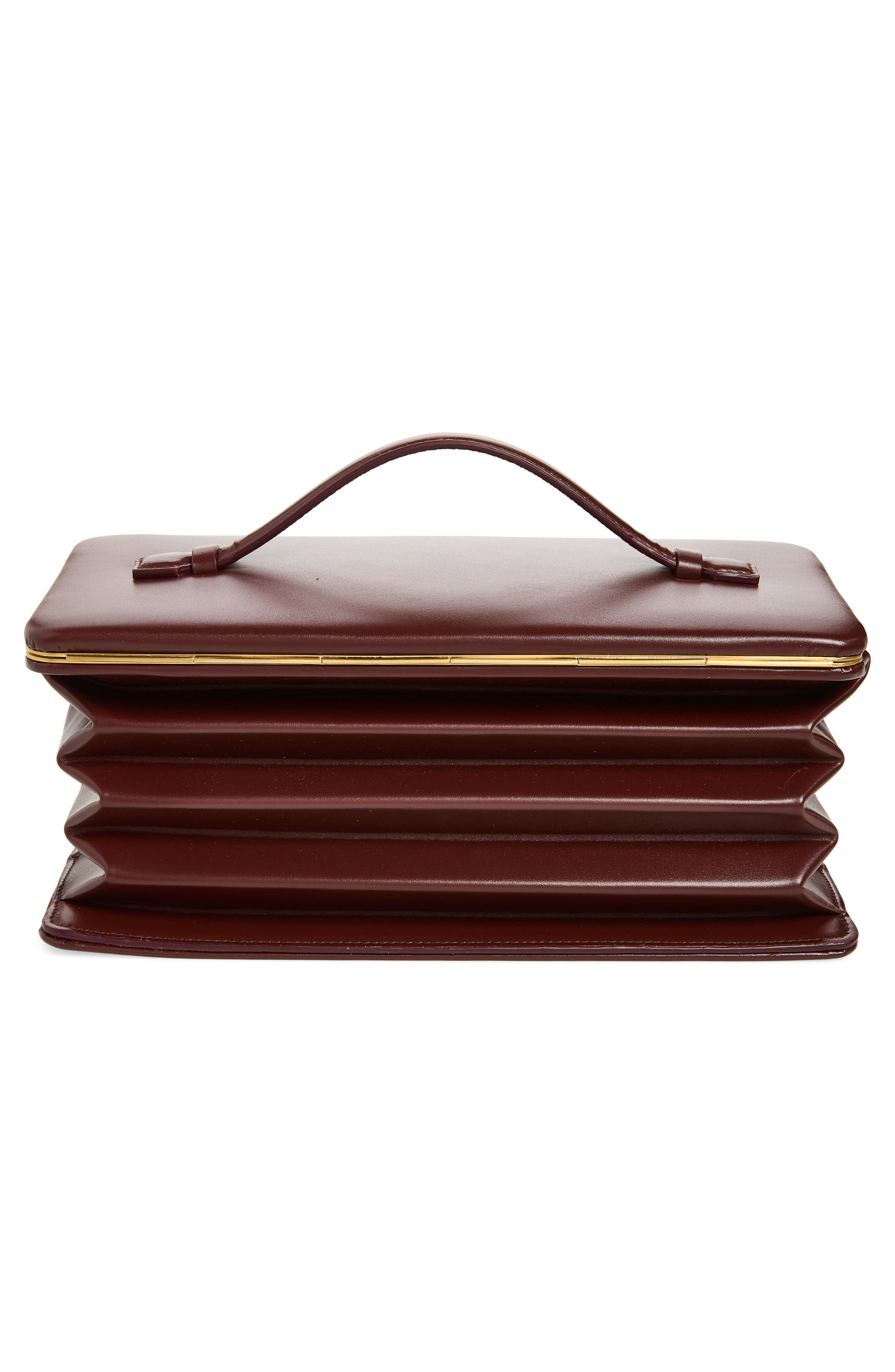 Victoria Beckham Concertina Leather Accordion Clutch, Alternate, color, Dark Burgundy
