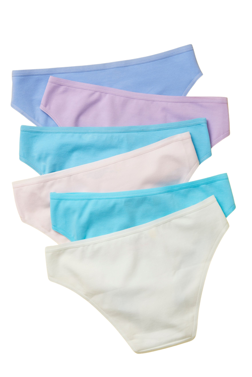 Yellowberry Simple Pima Cotton Underwear 6pk In Lupin Swirl