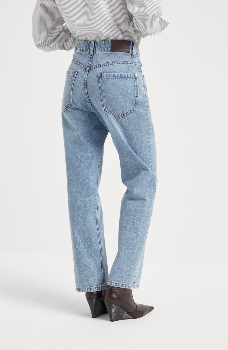 Brunello Cucinelli Authentic denim trousers with shiny tab, Alternate, color,