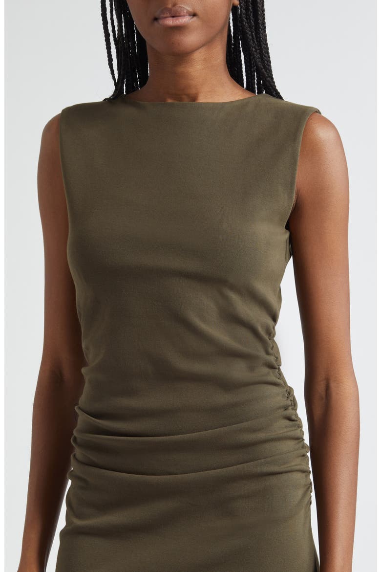 Charissa Sleeveless Stretch Cotton Midi Dress, Alternate, color, CYPRESS
