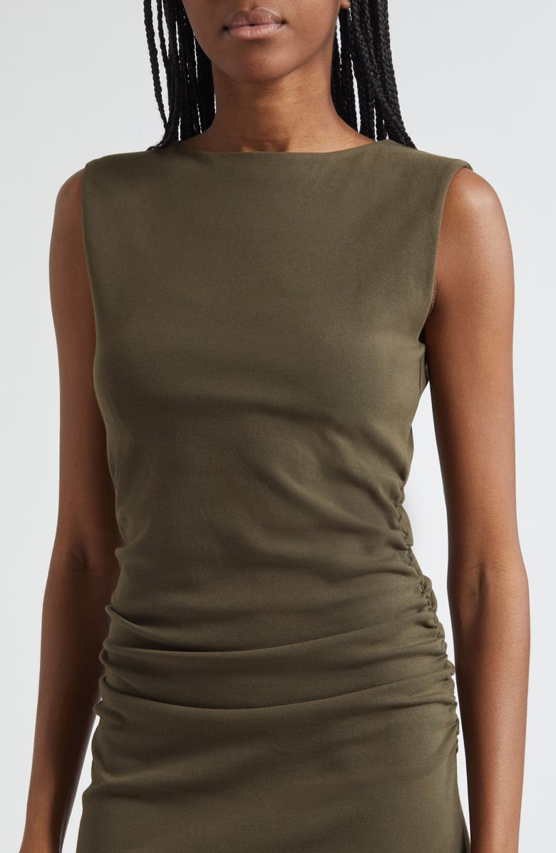 Veronica Beard Charissa Sleeveless Stretch Cotton Midi Dress, Alternate, color, Cypress