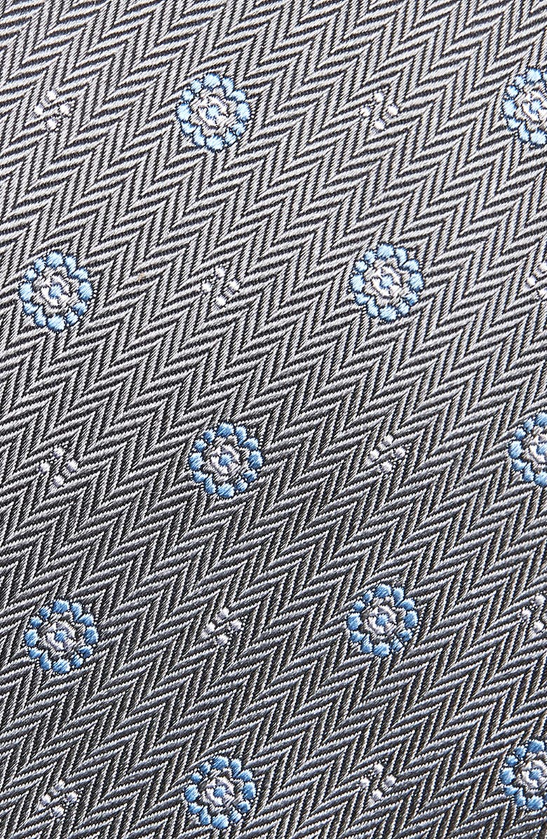 David Donahue Neat Silk Tie, Alternate, color, Gray