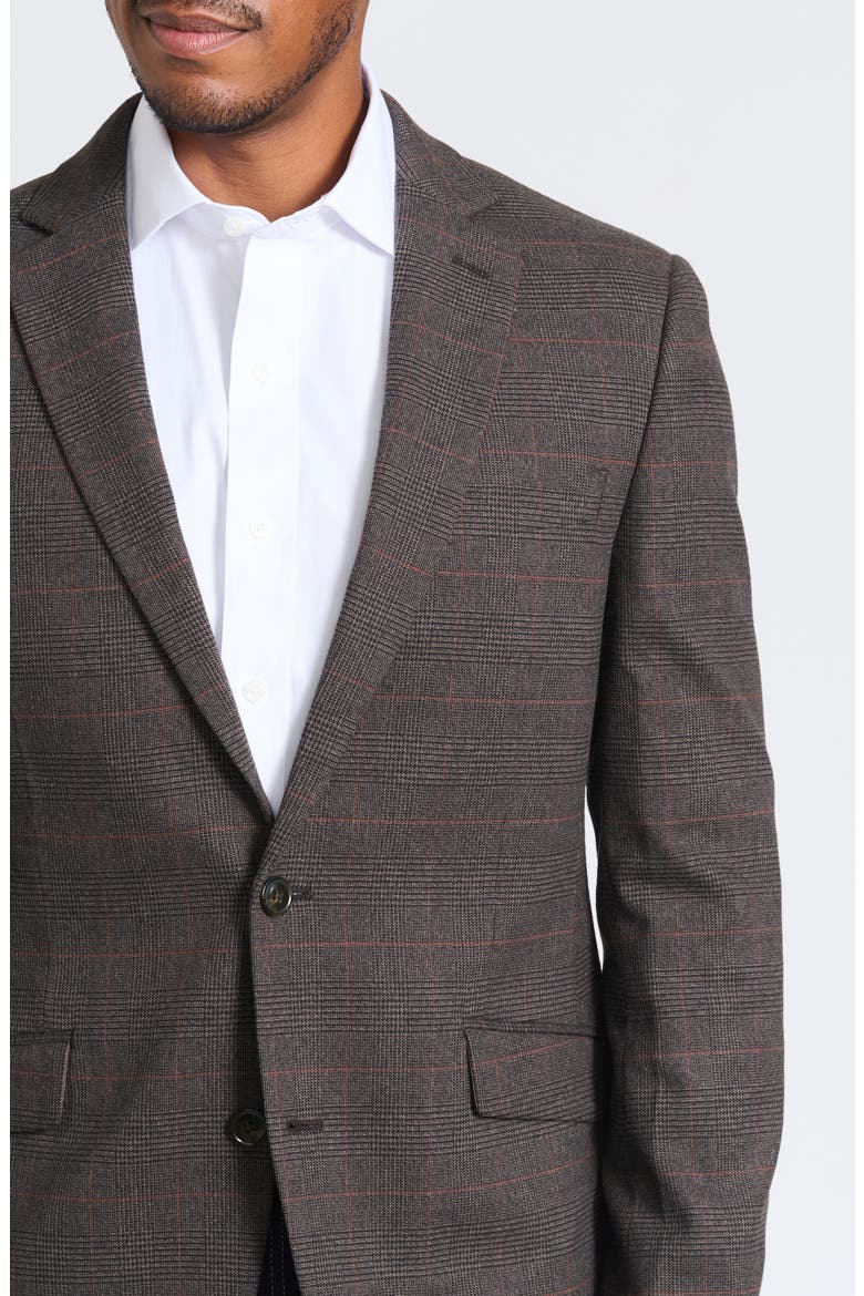 Brown Plaid Blazer, Alternate, color, BROWN