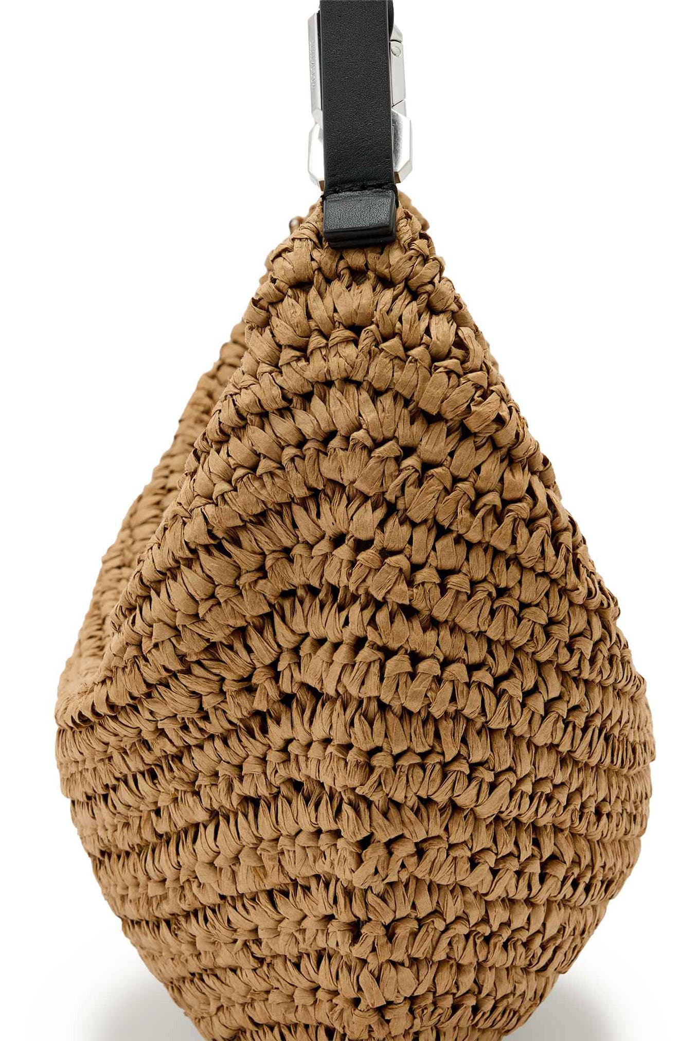 AllSaints Micro Luna Raffia Bag, Alternate, color, Biscuit Brown