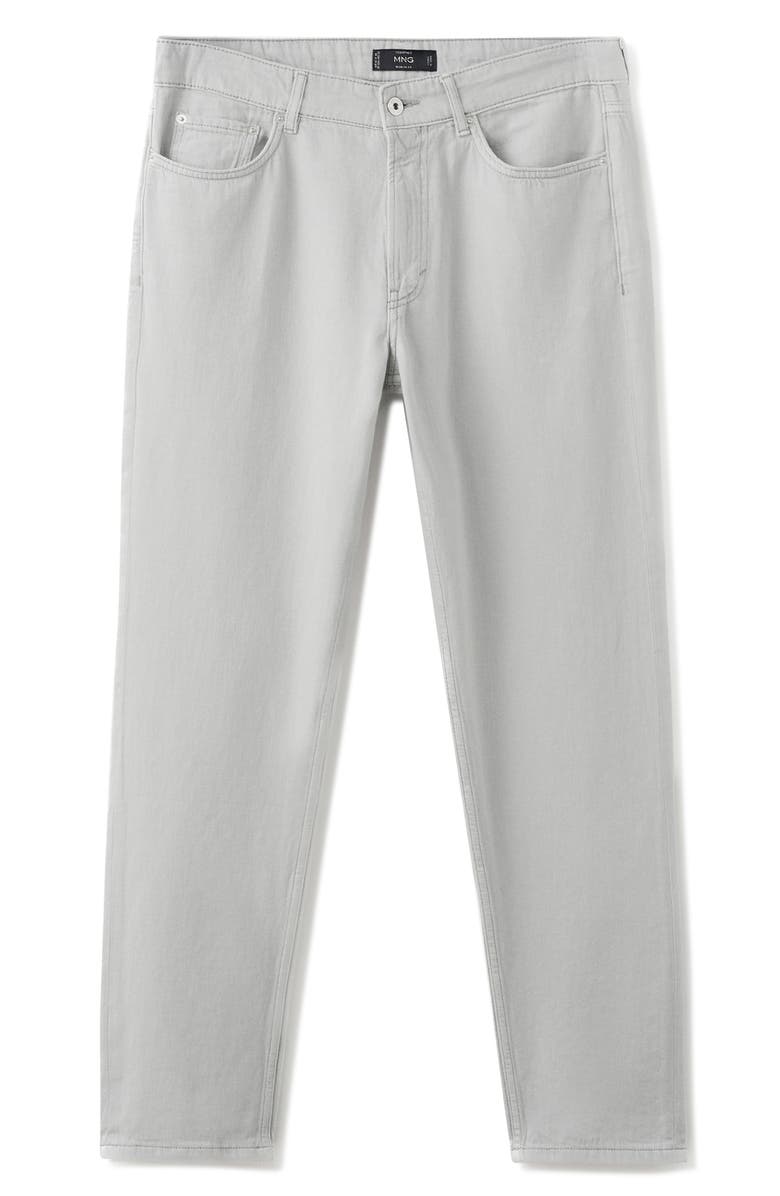 MANGO Lori Tapered Jeans, Alternate, color, Ice Grey
