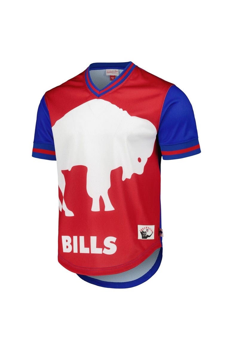 Men's Mitchell & Ness Royal Buffalo Bills Jumbotron 3.0 Mesh V-Neck T-Shirt, Alternate, color, Royal