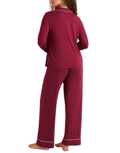Adore Me Matilda Pajama Set In Burgundy