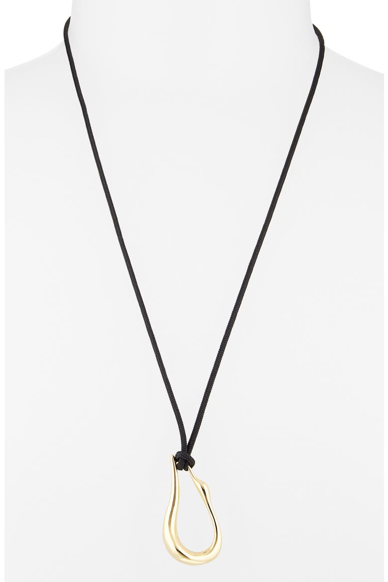 Egret Pendant Rope Necklace, Alternate, color, HIGH POLISH GOLD