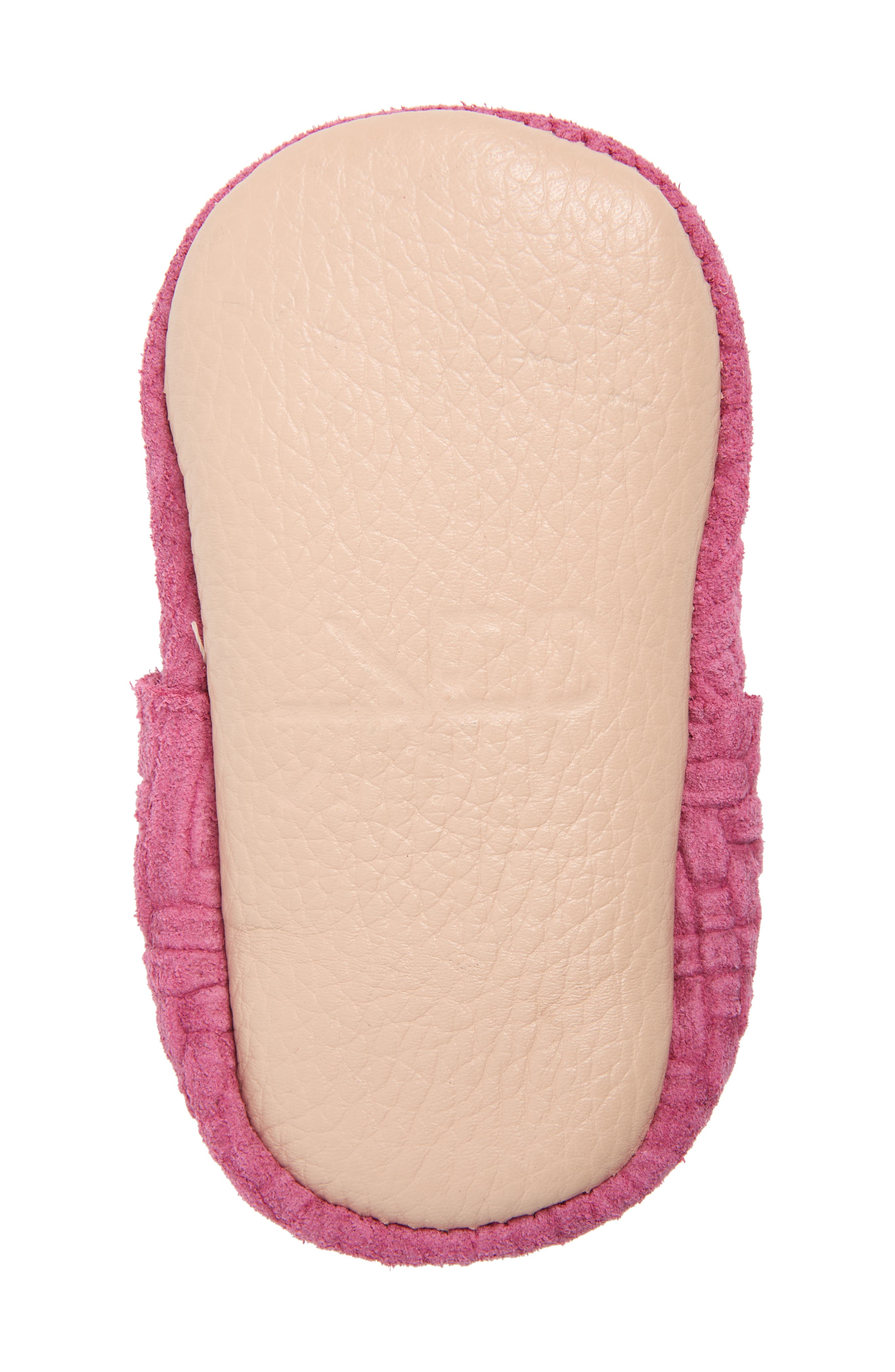 Freshly Picked Pink Lemonade Embossed Leather Crib Shoe, Alternate, color, 