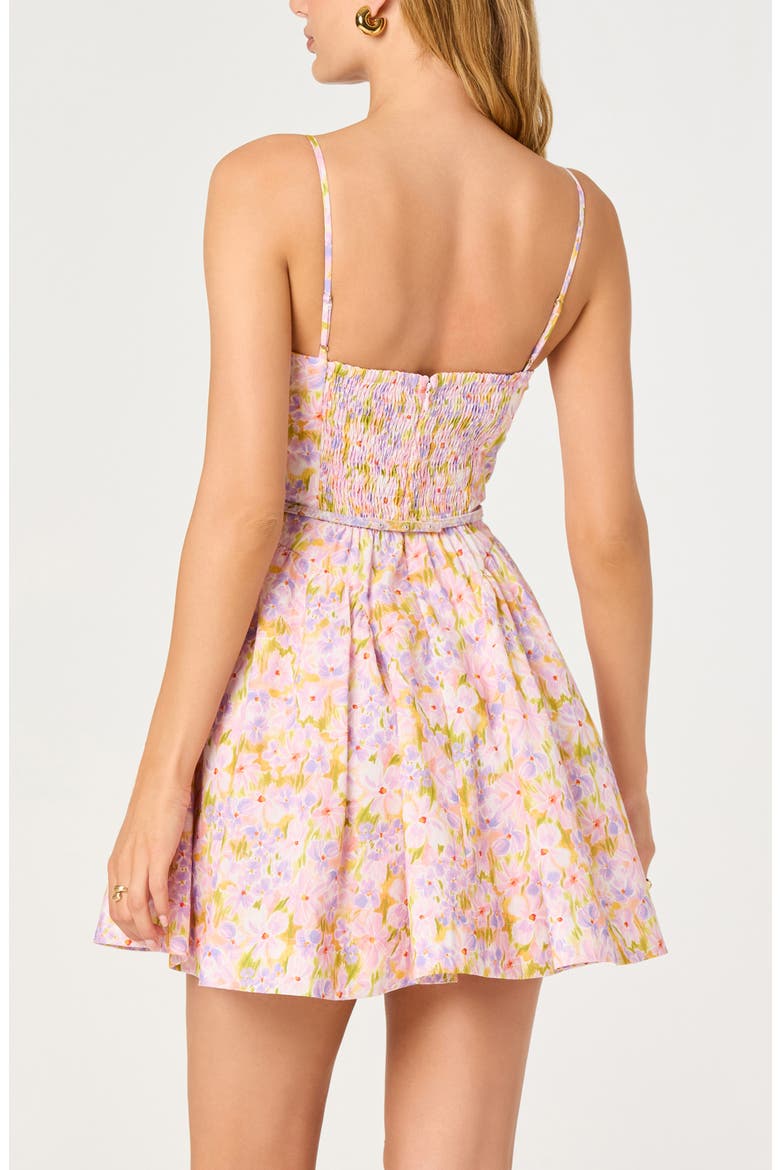 Isha Floral Cutout Minidress, Alternate, color, PINK LILAC FLORAL