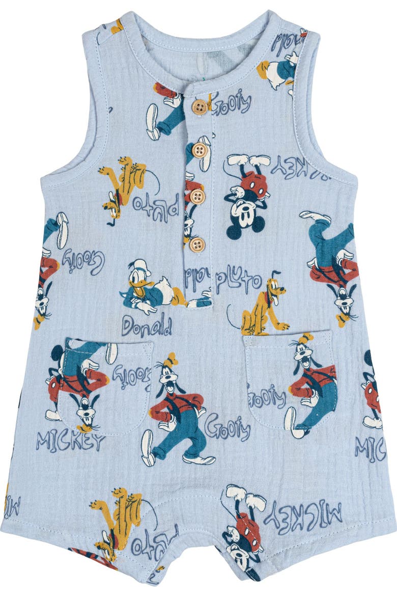 Mickey Mouse Sleeveless One Piece Romper, Main, color, Mickey Friends Blue