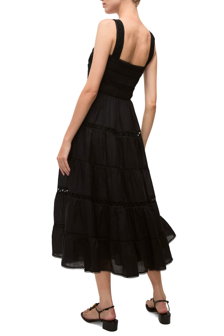 Lucien Picot Trim Lace Inset Dress, Alternate, color, BLACK