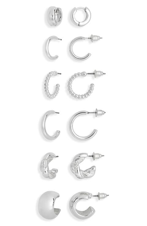 Set of 6 Hoop Earrings
