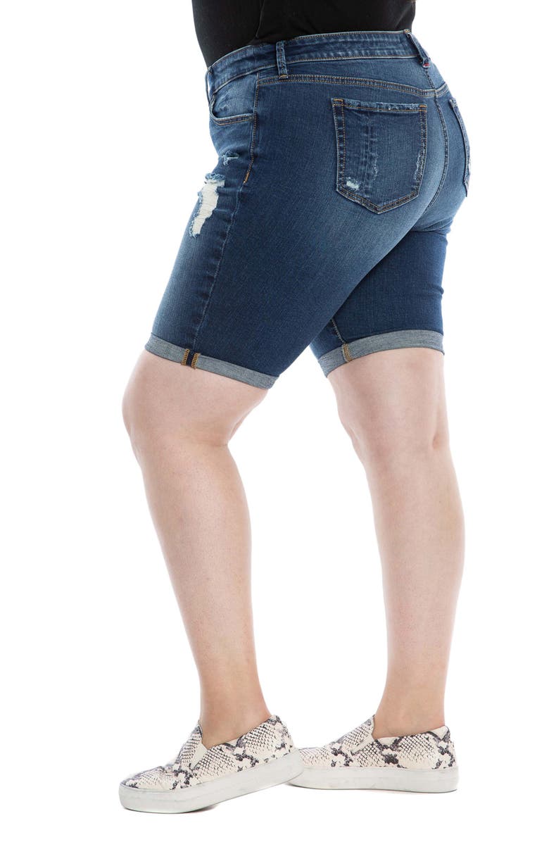 SLINK Jeans Distressed Bermuda Denim Shorts, Alternate, color, Teresa