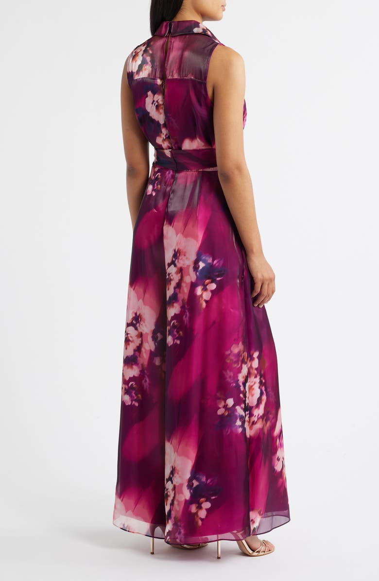 Julia Jordan Floral Sleeveless Wide Leg Jumpsuit, Alternate, color, Purple Multi