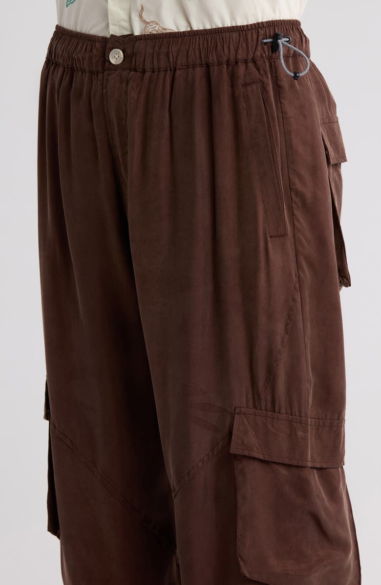 JUNGLES Cupro Blend Cargo Pants, Alternate, color, Brown