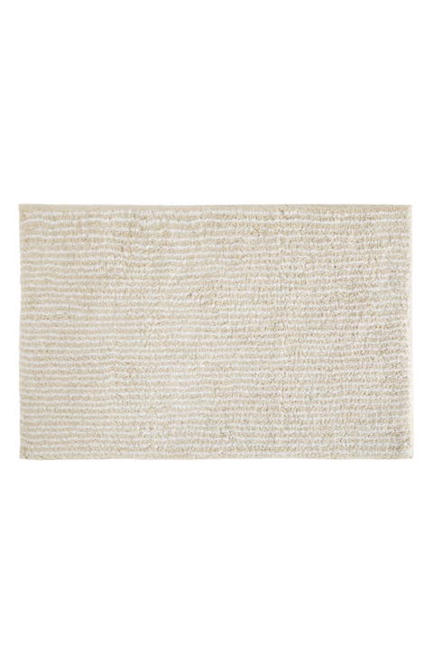 Pinstripe Cotton Bath Mat