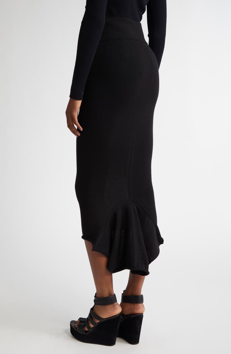 Rick Owens Gonna Dauphine Virgin Wool Blend Skirt, Alternate, color, 