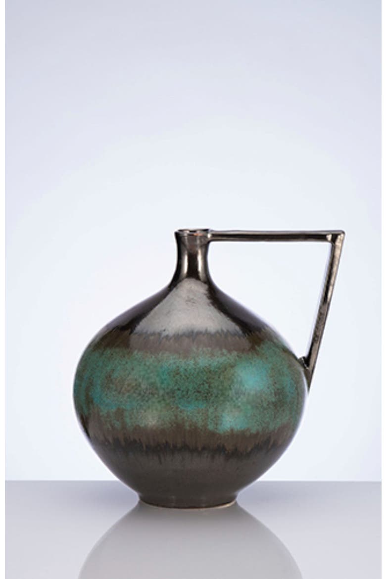 Turquoise Brushes Decorative Vessel, Alternate, color, Turquoise